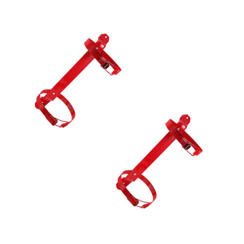 2Pcs Heavy Duty Iron Fire Extinguisher Bracket Red Wall Mount for Home 2