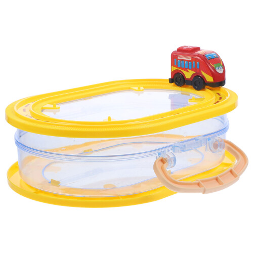 3Pcs Plastic Red Wind-Up Car Toy Storage Box for Kids