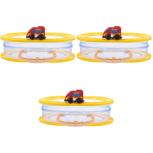 3Pcs Plastic Red Wind-Up Car Toy Storage Box for Kids 2