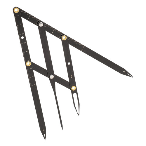 6Pcs Stainless Steel Eyebrow Rulers Black Adjustable Measuring Tools