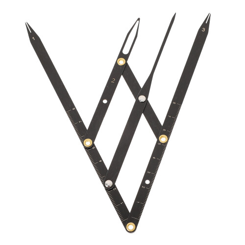 6Pcs Stainless Steel Eyebrow Rulers Black Adjustable Measuring Tools 2