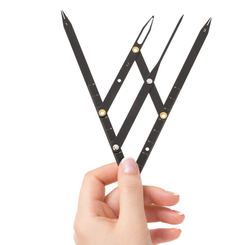 6Pcs Stainless Steel Eyebrow Rulers Black Adjustable Measuring Tools 1