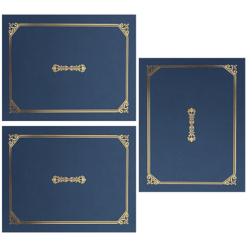 6Pcs Blue Paper Certificate Envelopes Diploma Holders 2