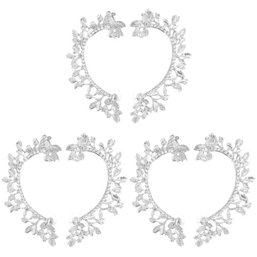 3Pairs Leaf Ear Clips Durable Non-Piercing Ear Accessories 1
