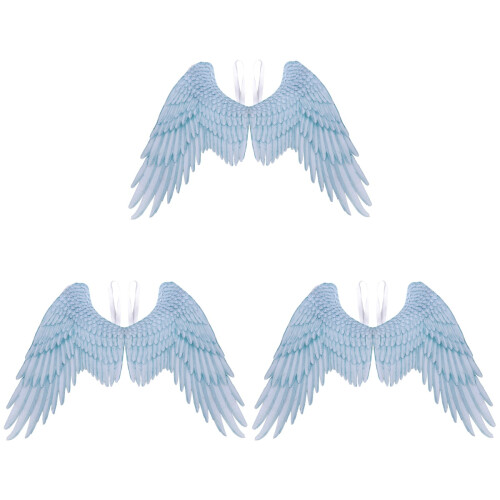 3Pcs Durable Sky Blue Masquerade Angel Wings Costume Accessory 1