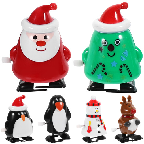 18 Pcs Xmas Themed Wind-Up Toys Clockwork Playthings