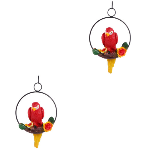 2Pcs Simulation Parrot Window Garden Decoration Fake Bird Model 2