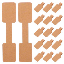 200Pcs Jewelry Display Tags Brown Self Adhesive Paper for Necklaces