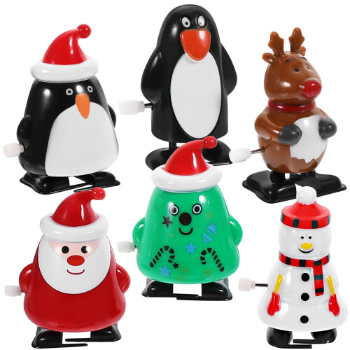 18 Pcs Xmas Themed Wind-Up Toys Clockwork Playthings 1