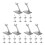 30Pcs Plastic Rc Plane Stands Grey Adjustable Anti-Slip Model Display 10