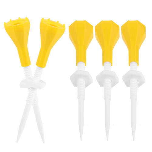25Pcs Yellow Plastic Golf Tees Adjustable Golf Ball Stands Durable 2