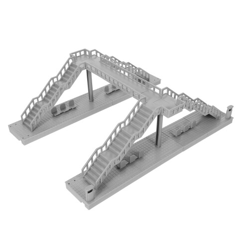 2Sets ABS Footbridge Building Model Grey for DIY Sand Table Decoration 1