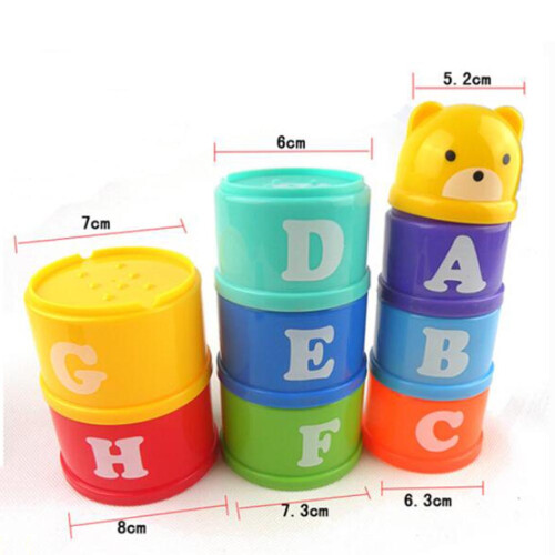 2Sets Toddler Stacker Toys Foldable Cups Educational Playset 1
