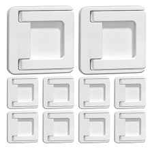 40Pcs ABS Sliding Cabinet Door Pulls with Child Safety Lock White