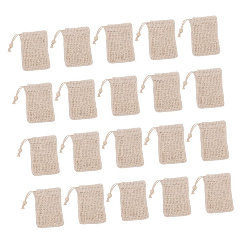 20pcs Drawstring Mesh Soap Saver Bag for Bath, Reusable Foaming Pouch with Quick Drying Design