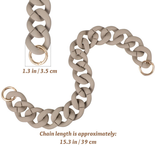 2Pcs Grey Resin Bag Chains Durable DIY Handbag Replacement Accessories 1