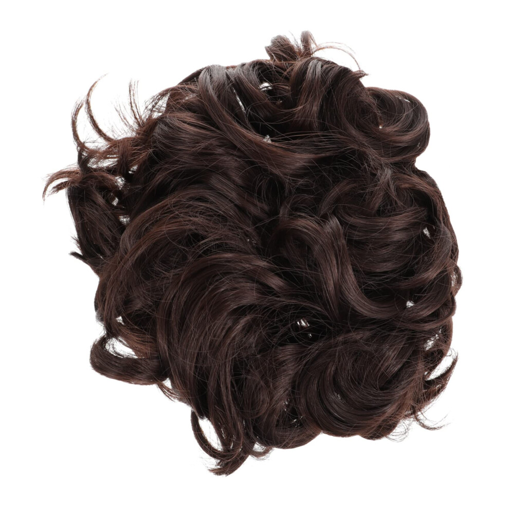 Unisex Short Curly Wig With Hairband Retro Synthetic Updo Hairpiece For Women Parties And Special Occasions