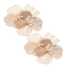Handcrafted Vintage Bridal Hair Comb Set with Floral Design for Weddings and Formal Events