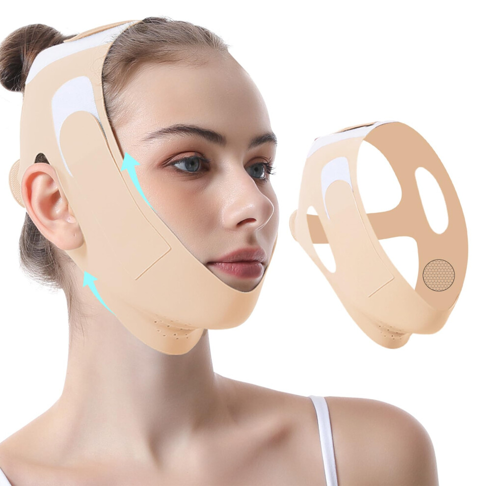 Jawline Shaper Chin Strap for Sleeping VLine Face Lifting Mask Double Chin Reducer Adjustable Fit