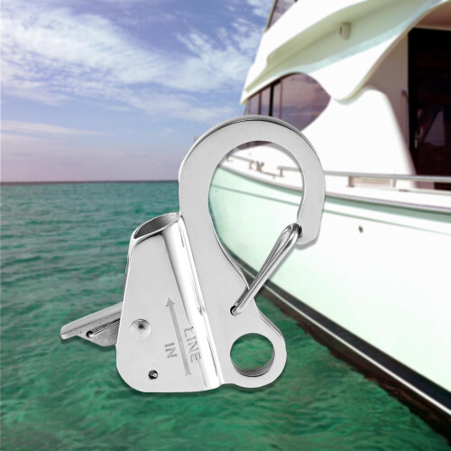 'Durable Anchor Hook for Jet Skis with Quick Release Function Supports 8000 Pounds Silver 0.375in' 2