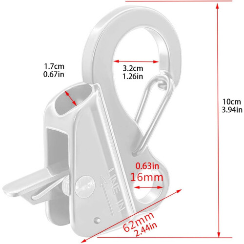 'Durable Anchor Hook for Jet Skis with Quick Release Function Supports 8000 Pounds Silver 0.375in' 1