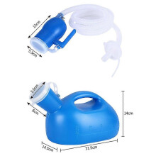 (As show, One size) Toilet Supply For Outdoor 2000ml Plastic Male Bed Potty Pee Bottle Collector With 160cm Tube Portable Pee Urine Bottle