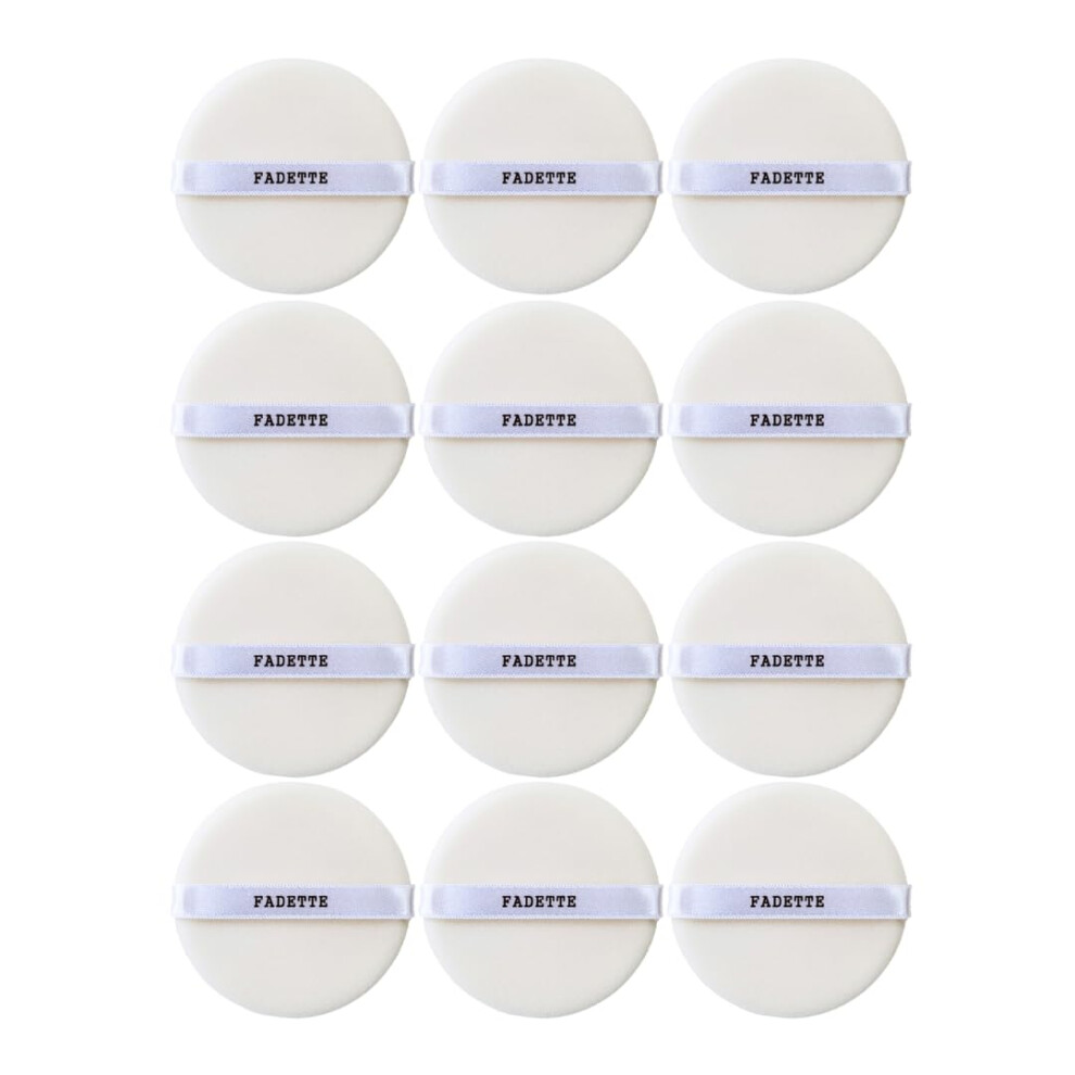 Powder Puff Makeup Sponges 12 Pcs White Flocked Soft Puff for Face Compact and Loose Powder