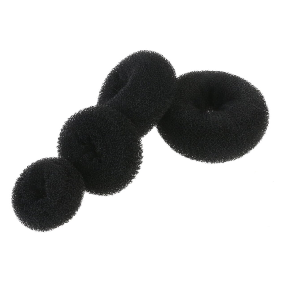 Unisex 4Pcs Hair Donut Bun Maker Set For Fast Volume Buns With AllâDay Hold And Easy Wrap