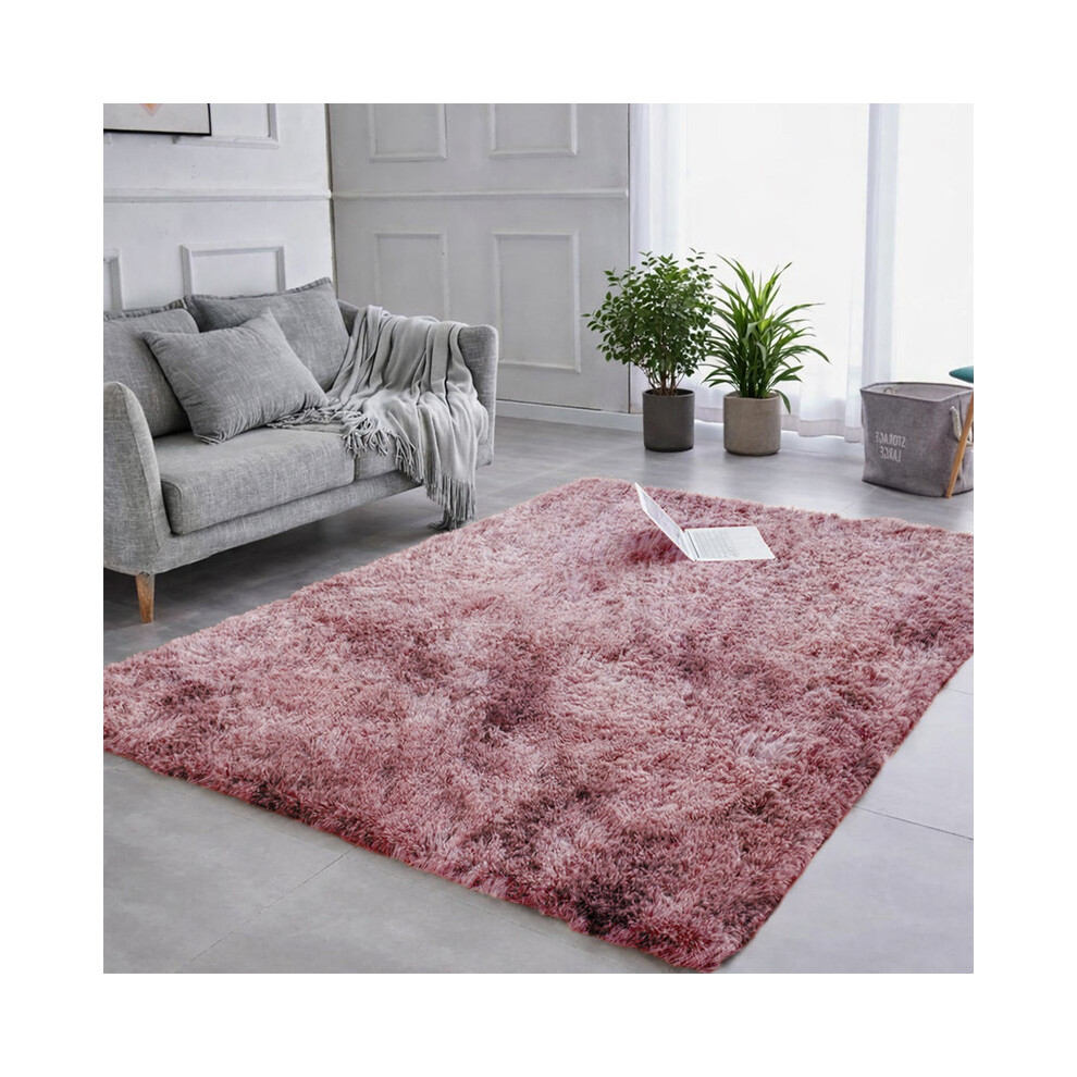 Bedlooms (140X200cm (Medium Area Rug), Marble Lilac) Shaggy Rug 450Gsm With Dotted Rubber Backing - Non-Slip Area Rug Purple