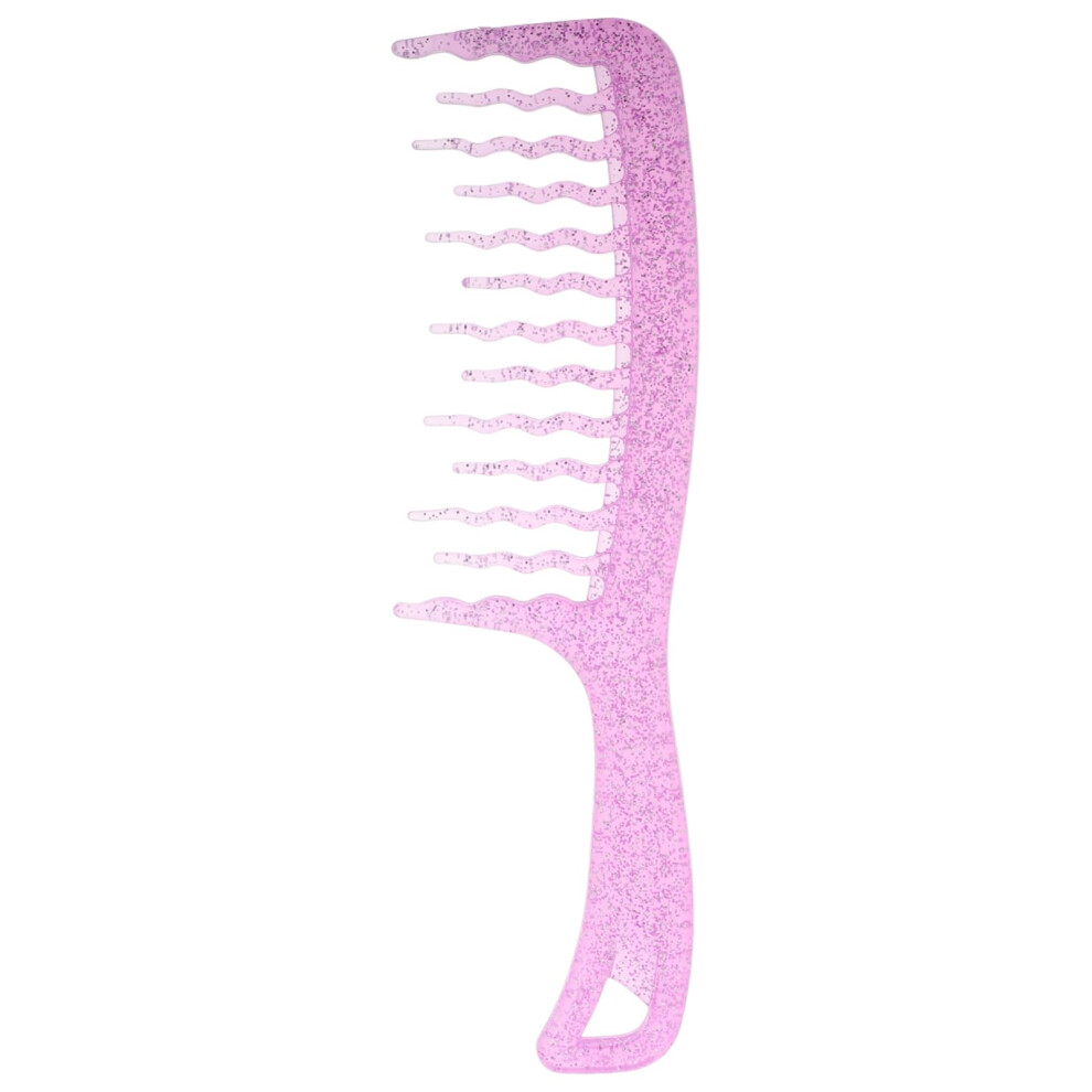 Unisex Transparent Glitter Wide Tooth Detangling Comb For Curly Hair Gentle Curl Styling Salon Quality