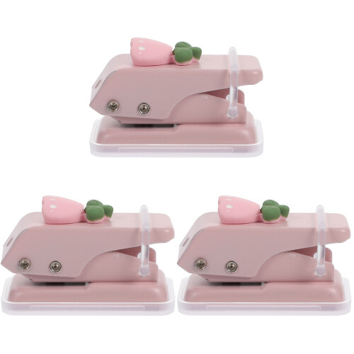 3Stk Runder Papierstanzer Pink Ergonomisch Für Zuhause 2