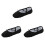3Pièces Chaussures Ballet Noir Toile Semelle Cuir Confortables 2