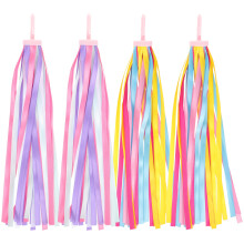 8Pcs Kids Bike Streamers Rainbow Plastic Tassels Handlebar Accessories