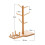 2Pcs Light Brown Bamboo Mug Rack Coffee Holder with Base Mat 2