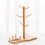 2Pcs Light Brown Bamboo Mug Rack Coffee Holder with Base Mat 9