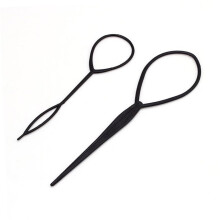 Hair Styling Tool Set with Plastic Pull Hair Needle for Crochet Braids and Ponytail Bun Maker
