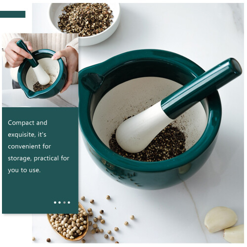 1Ensemble Bol À Moudre Céramique Vert Multi-Usage Pour Bébé Cuisine 2