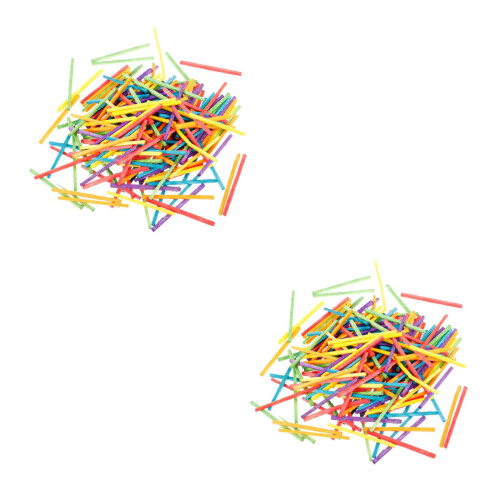 2000Pièces Bâtonnets Bois Popsicle Colorés Usage Manuel Éducatif 2