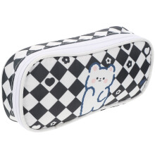 4Pcs Large Capacity Black Pencil Case Portable Multi-Function Bag
