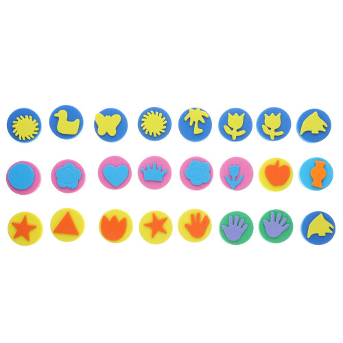 48Pièces Kit Tampons Éponge Peinture Enfants Multicolor Réutilisable 1