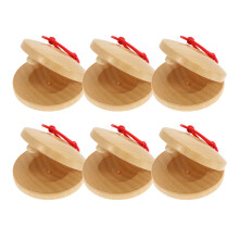 12Pcs Wood Castanets Small Rhythm Percussion Instruments for Kids