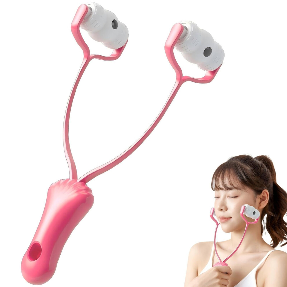 VShaped Facial Roller with 4 Magnetic Beads for Skin Tightening, Jawline and Neck Massage