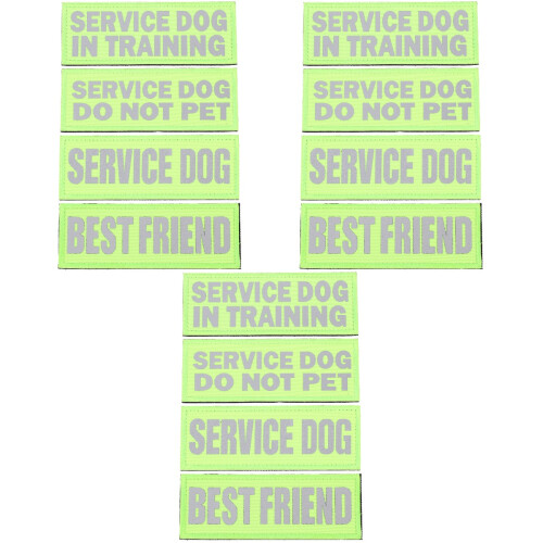 12Pièces Patch Service Vert Nylon Réfléchissant Portable 2