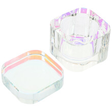 5Pcs Crystal Glass Nail Dappen Dish With Lid