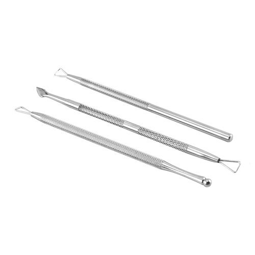 6Pcs Manicure Nail File Buffer Dead Skin Cuticle Remover Silver Tool