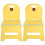 2Pcs Plastic Folding Chair Yellow Portable Step Stool for Garden Use 2