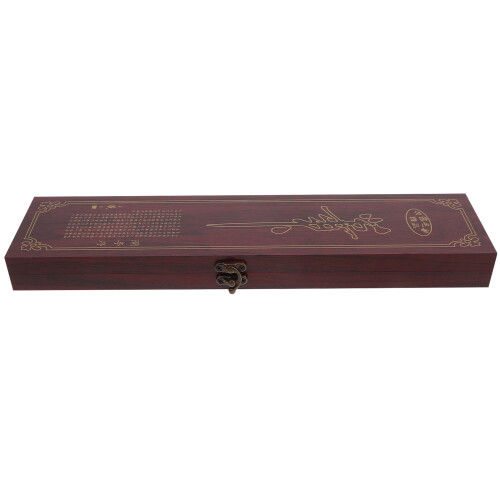 3Pcs Decorative Wooden Brush Storage Boxes Brown for Calligraphy