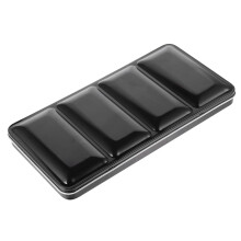 2Sets Fillable Pigment Box Black Metal and Plastic Watercolor Storage