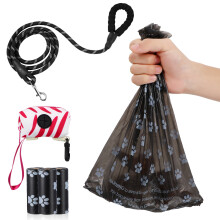 2Sets Heavy Duty Dog Leash with Poop Bag Dispenser Large Outdoor Use