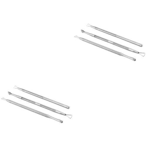 6Pcs Manicure Nail File Buffer Dead Skin Cuticle Remover Silver Tool 2